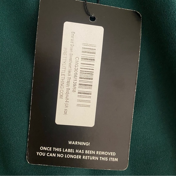 EMERALD GREEN SWEETHEART NECK STRAPPY BODYSUIT - Picture 6 of 7